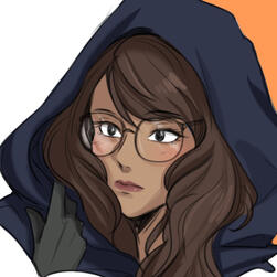 Illustrated picture of a brown-skinned girl with glasses and a blue cloak hood